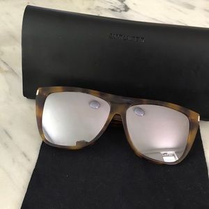Saint Laurent Wmn’s Mirrored Flat Top Sunglasses